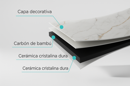 Placas de pvc marmol de polvo de bambú facil de colocar